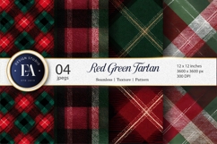 Red Green Flannel Plaid Cozy Holiday Seamless Digital Paper Product Image 1