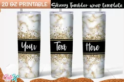 Gold marble 20 oz Skinny Tumbler wrap sublimation Product Image 1