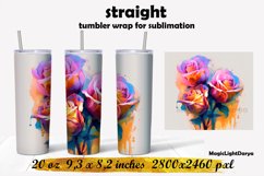 Roses Tumbler sublimation,Flowers tumbler wrap Product Image 1