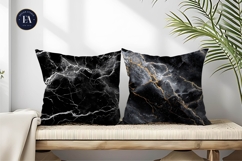 Black Marble Stone Texture with Silver Veins Digital Paper Product Image 2