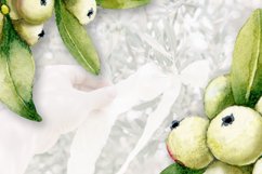 White mistletoe, snow berry, watercolor clipart PNG Product Image 7