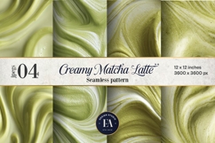 Matcha Latte Swirl Pattern, Creamy Matcha Abstract Paper Product Image 1