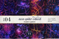 Neon Cobweb Digital Papers, Spooky texture Product Image 1