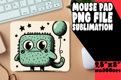 Playful Mouse Pad Sublimation PNG, Monster Product Image 1