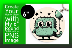 Unique Round Design Coaster PNG , Monster Product Image 1