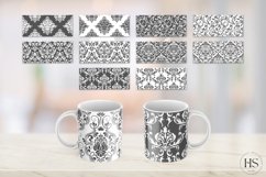30 Black Damask Pattern Mug Sublimation PNG Bundle Product Image 3