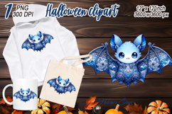 Funny Halloween bat clipart| Blue moon in night shirt design Product Image 2