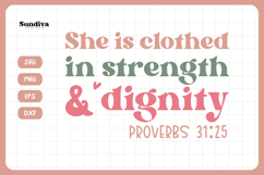 Christian Quote SVG - Faith Saying | Strength and Dignity Product Image 3