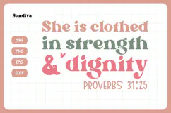 Christian Quote SVG - Faith Saying | Strength and Dignity Product Image 3