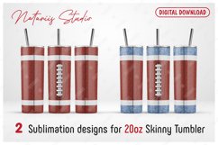 2 US Football Patterns for 20oz SKINNY TUMBLER. Product Image 1