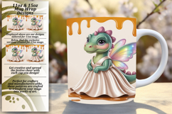 RADIANT 15oz Mug Wrap PNG Design , Cute Dino Product Image 1