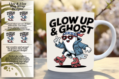 Artful 11oz Mug Wrap Png Artwork , Funny Ghost Product Image 1