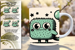 Graceful 11oz Mug Wrap Png Template , Monster Product Image 1