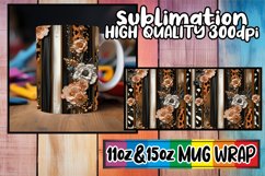 Stylish 3D Leopard Floral Mug Wrap Patterns Product Image 1
