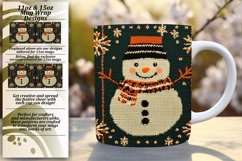 Charming 11oz Mug Wrap Png Artwork , Snowman Product Image 1