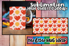 Vibrant hues 11oz 15oz mug wrap, Valentine's Pattern Product Image 1