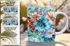 Floral Pattern Mug 11oz/15oz Wrap Design Sublimation Product Image 1