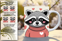 Playful Png For 15oz Mug Wrap , Valenines Animals Product Image 1