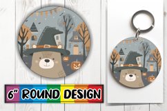 Fall Boho Animal Round Design Halloween PNG Keychain Product Image 1