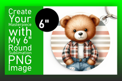 Unique Round Design Coaster PNG , Teddy Bear Product Image 1