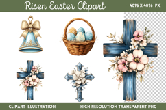 Risen Easter Clipart PNG Product Image 1