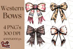 Western Style Bow PNG, Cute Cowboy, Cowgirl Coquette Png Product Image 1