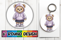 Whimsical Keychain Round Style, Teddy Bear Product Image 1