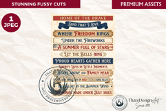 Vintage Patriotic fussy cut ephemera word strip sentiment Product Image 1