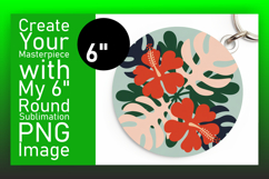 Playful Round Design Keychain PNG , Flowers Product Image 1