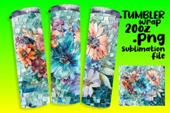 Tumbler Wrap Design 20oz Colorful Flower Pattern Product Image 1