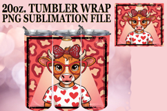 Joyful Whispers 20oz tumbler wrap, Cute Cow Product Image 1