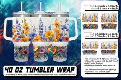 Watercolor Blossom Bonanza Tumbler Wrap Product Image 1