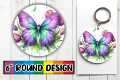 Cheerful Round Design Sublimation, Butterfly Product Image 1