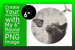 Adorable Feline Sublimation: Keychain &amp; Coaster Product Image 1