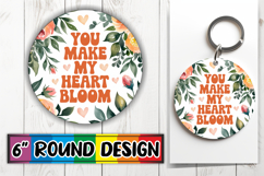 Luminous Round Ornaments Sublimation, Flower Quote Product Image 1