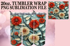 Summer Blossom Glitter Tumbler Wrap - 20oz Sublimation Product Image 1