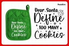 Christmas Pot Holder Quote SVG | Define Too Many Cookies Product Image 3