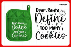 Christmas Pot Holder Quote SVG | Define Too Many Cookies Product Image 3