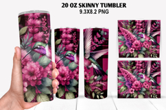 Hummingbird Skinny Tumbler 20oz Wrap Design, Animal Tumbler Product Image 1