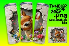 3D Hole in Wall Wrap: Spring Animals for Tumbler Product Image 1