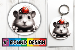 Radiant Keychain Round Style PNG, Cute Animals Product Image 1