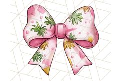 Watercolor Summer Bow Clipart PNG, Coquette Bright Bow Png Product Image 4