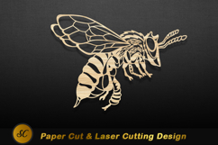 Wooden bee intricate design insect natural Laser cut Product Image 1