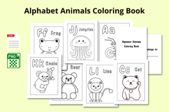 Alphabet Animals Coloring Book, Animal Coloring Pages Product Image 1