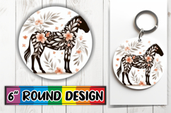 Blissful Keychain Circle PNG Style, Flower Animals Product Image 1