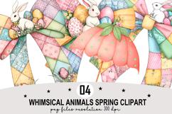 Whimsical Animals Spring Clipart Watercolor png Product Image 1