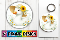 Blissful Circle Coaster Sublimation PNG, Goose Product Image 1