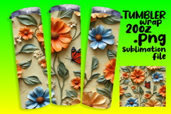 GORGEOUS 20oz Tumbler Wrap for Gifts , 3D Flower Product Image 1