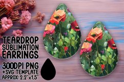 Beautiful Floral Oil Art Teardrop Earrings for Craft Product Image 1