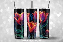 Neon Tulip Tumbler Wrap Sublimation Designs Product Image 4
